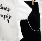 Paspelband Weiß/Schwarz gemustert