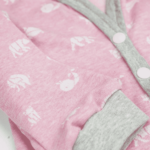 Jaquard Jersey Bio Rosa meliert Weiß Origami Tiere huebs-ch