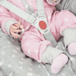 Jaquard Jersey Bio Rosa meliert-Weiß Origami Tiere huebs.ch