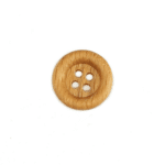 Holzknopf rund mit Rand - 18 mm - 4 Loch