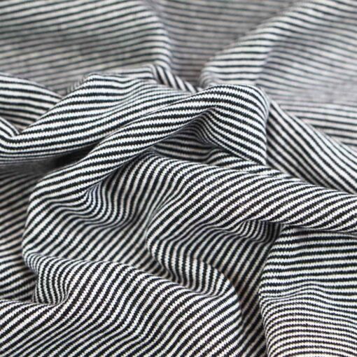 Bündchen - Schwarz / Weiß 1 mm gestreift
