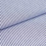 Baumwollstoff mit 3 mm Streifen Dunkelblau/ weiß gestreift