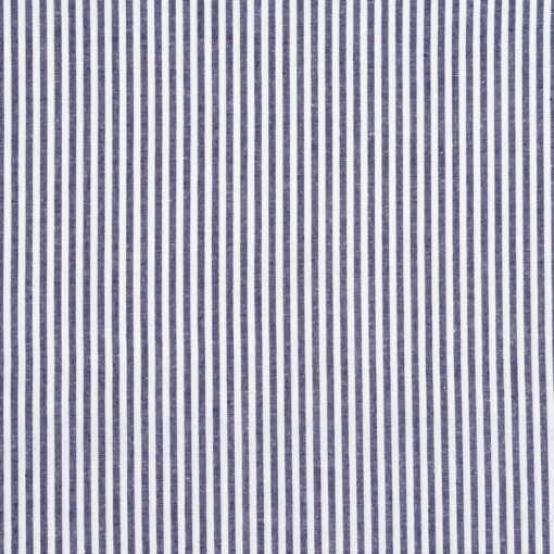 Baumwollstoff mit 3 mm Streifen Dunkelblau/ weiß gestreift