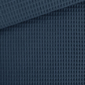 Waffelpique - Dunkles Jeansblau