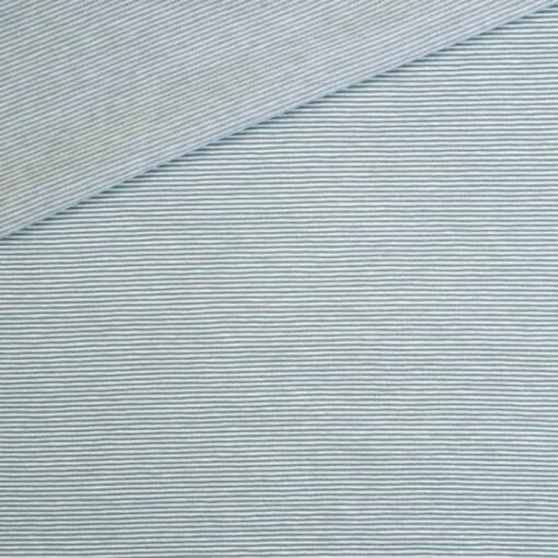 Single Jersey - Altmint / Weiß 1 mm gestreift