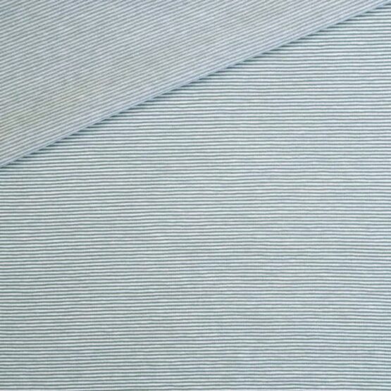 Single Jersey - Altmint / Weiß 1 mm gestreift