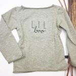 French Terry Khaki Warmweiß melange gestreift