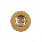Knopf rund mit Rand 25mm Kunststoff Altgold 4-Loch