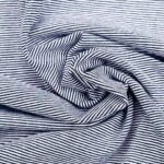 Single Jersey - Dunkelblau / Weiß 1 mm gestreift