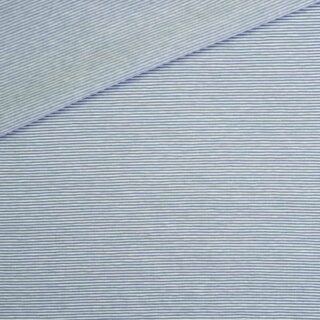 Single Jersey Dusty Zartblau Weiß 1mm gestreift