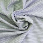 Single Jersey Dusty Zartblau Weiß 1mm gestreift