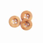 Holzknopf rund mit Rand 25 mm 4-Loch