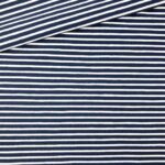 Single Jersey Dunkelblau mit 2 mm weißen Streifen