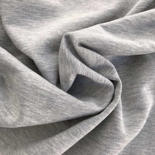 French Terry leichter Kuschelsweat Mittelgrau meliert