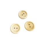 Holzknopf rund mit Rand - 20 mm - Natur lackiert - 2 Loch