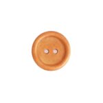 Holzknopf rund mit Rand - 20 mm - helles Rotbraun lackiert - 2 Loch