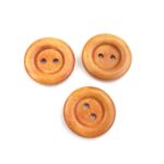 Holzknopf rund mit Rand - 23 mm - lackiert - 2-Loch