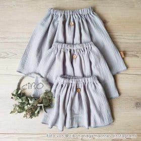 Rock aus Musselin im hellem Silbergrau