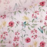 Popeline - Hellrose Frühlingsblumen