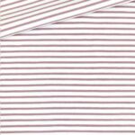 Single Jersey - Weiß mit 2 mm altrosa Streifen