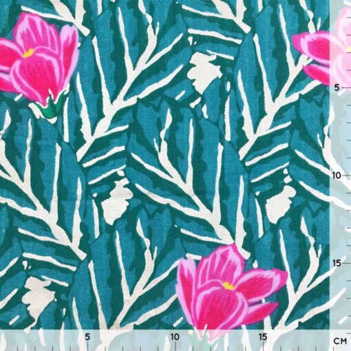 Musselin - Junglegreen Magnolia Gold