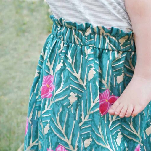 Musselin - Junglegreen Magnolia Gold