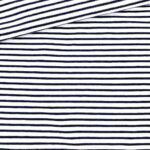 Single Jersey - Weiß mit 2 mm dunkelblauen Streifen
