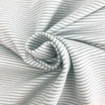 Single Jersey - Weiß mit kleinen altmintgrünen Streifen