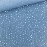 Musselin - Pünktchen Mittleres Jeansblau