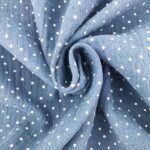 Musselin - Pünktchen Mittleres Jeansblau