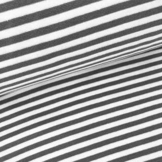 Bündchen - Anthrazit/ Weiß 5 mm Ringel