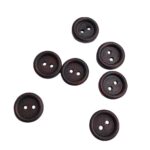 Holzknopf rund mit Rand - 13 mm - Kirschbraun lackiert - 2-Loch