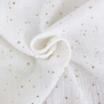 Musselin - Goldpünktchen Cremeweiß 2