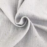 Musselin - Goldpünktchen Helles Silbergrau 2