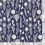 Musselin - Wildblumen Dunkelblau