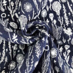 Musselin - Wildblumen Dunkelblau