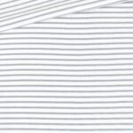 Single Jersey - Weiß mit 2 mm hellgrauen Streifen