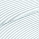 Baumwollstoff - Altmint/ Weiß 3 mm Streifen