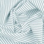 Baumwollstoff - Altmint/ Weiß 3 mm Streifen