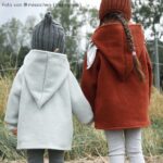 Mantel Mika in Walk Rost Orange und Pastell-Mintgrün