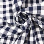 Baumwollstoff - Dunkelblau/ weiß 9 mm kariert