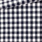 Baumwollstoff - Dunkelblau/ weiß 9 mm kariert