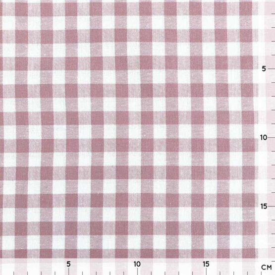 Baumwollstoff - Altrosa/ weiß 9 mm kariert