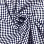 Baumwollstoff - Dunkelblau/ weiß 3 mm kariert