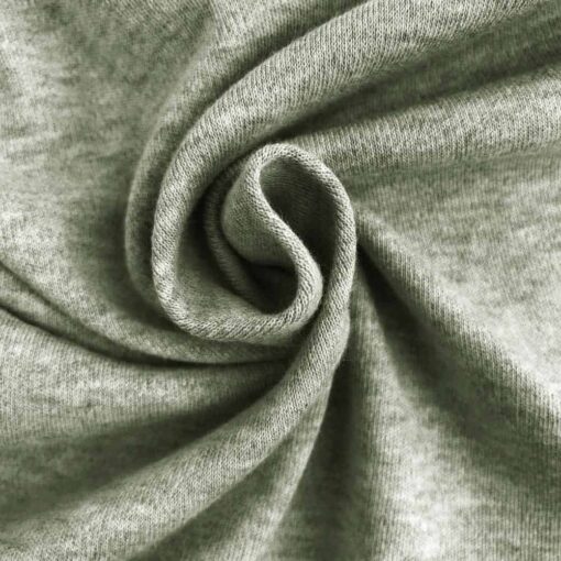 Interlock Jersey - Helles Oliv meliert - Organic Cotton