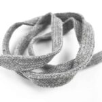 Baumwoll-Flachkordel 12 mm - Mittelgrau meliert