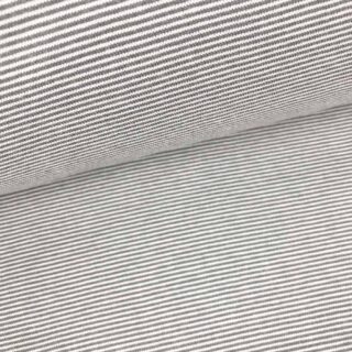 Bündchen - Grau/ Weiß 1 mm gestreift