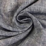 Leinen-Baumwollgemisch - Fischgrat Dunkelblau