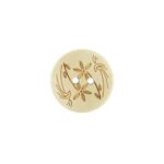 Holzknopf rund - 20 mm - Floral Natur - 2-Loch
