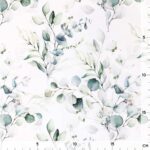 Single Jersey - Aqaurell-Eukalyptus Cremeweiß